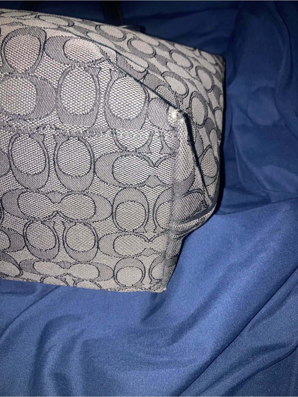Coach Brown Signature Canvas Tote with Black Trim - Picture 6 of 13